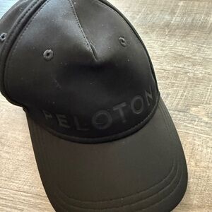 Peloton Black Cap with Red Strap Accent